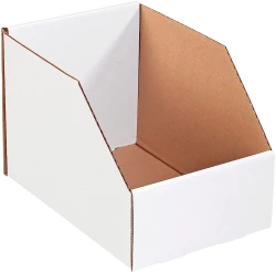 8" x 12" x 8" Open Top White Bin Boxes