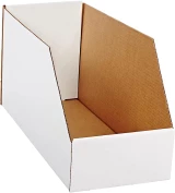 White 8 x 18 x 10 Open Top Bin Boxes