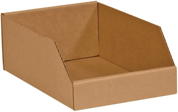 Kraft 8 x 18 x 4 1/2 Open Top Bin Boxes