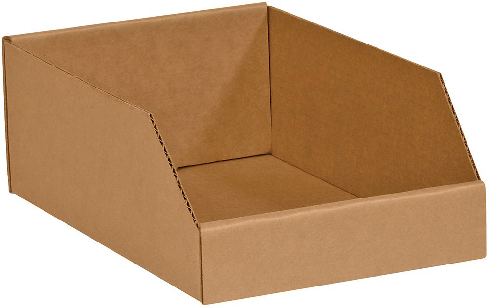 Kraft 8 x 18 x 4 1/2 Open Top Bin Boxes