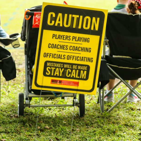 Printed Plastic Sheet Yard Sign Printed Plastic Sheet Yard Sign at Athletic Activity
