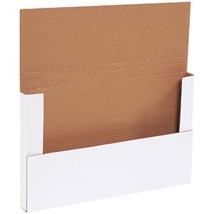 14 1/8 x 8 5/8 x 1 White Corrugated Bookfold