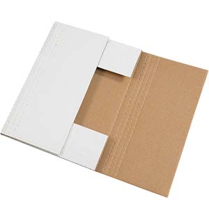 15 x 11-1/8 x 2 White Corrugated Bookfolds