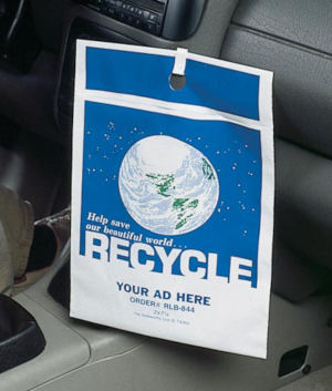 Custom Printed Litterbags in a car
