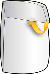 Expanded View of a Custom Poly Flip Top or Reverse Top Bag