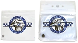 10" x 8" + 1" + 2" Zipper Saddle Pack Deli Bags Printed "Fresh to Go" 3 Color