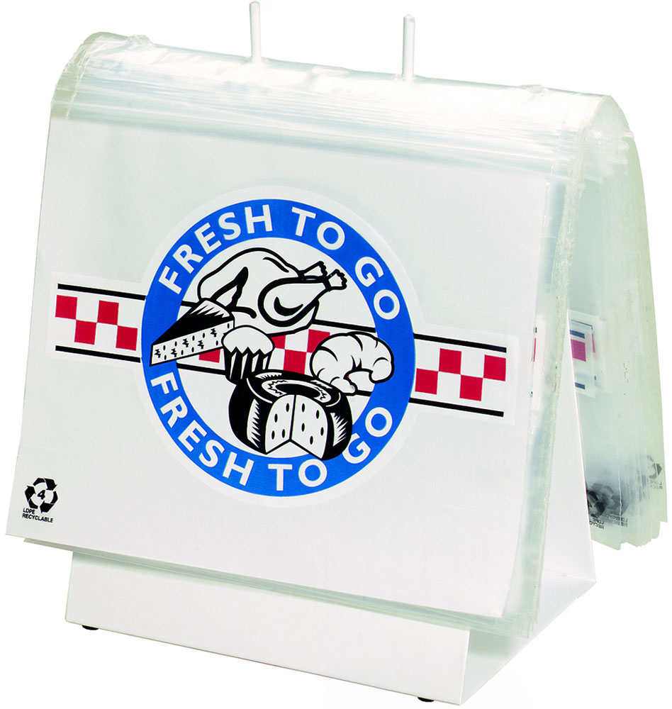 10 x 8 + 1 + 2 Zipper Saddle Pack Deli Bags Printed Fresh to Go