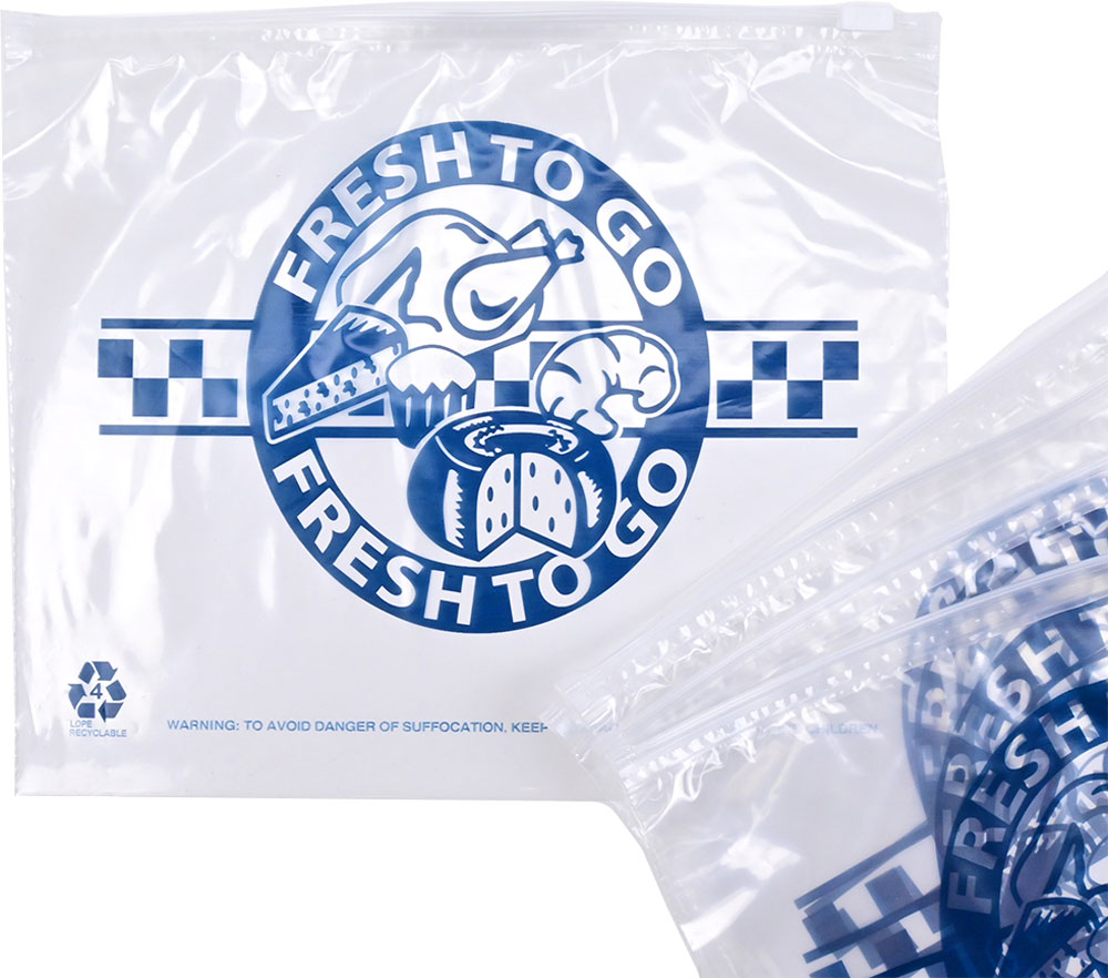 10.5 x 8 Slide Seal Deli Bags Printed Fresh to Go
