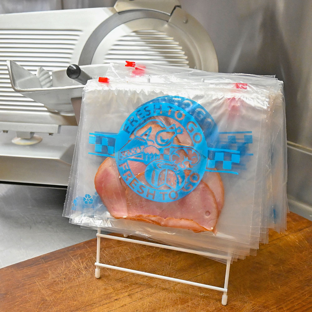 10.5 x 8 Slide Seal Saddle Pack Deli Bags Printed Fresh to Go