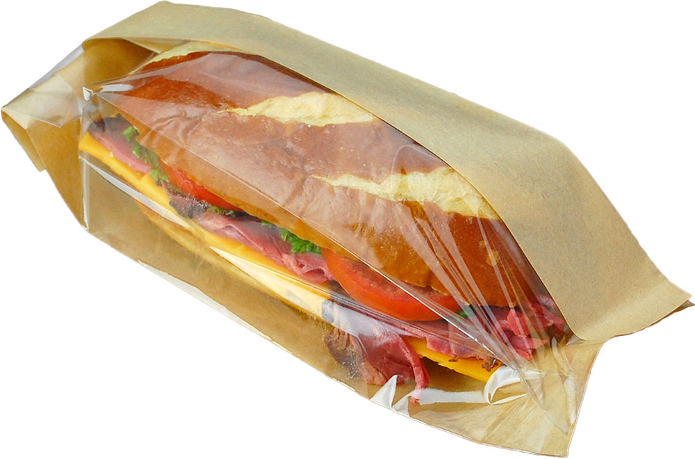3.25 x 2 x 10.25 #ReadyFresh Kraft Paper Sandwich Bag with Window