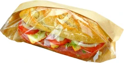 3.5" x 2.25" x 10.75" #ReadyFresh Kraft Paper Sandwich Bag with Window