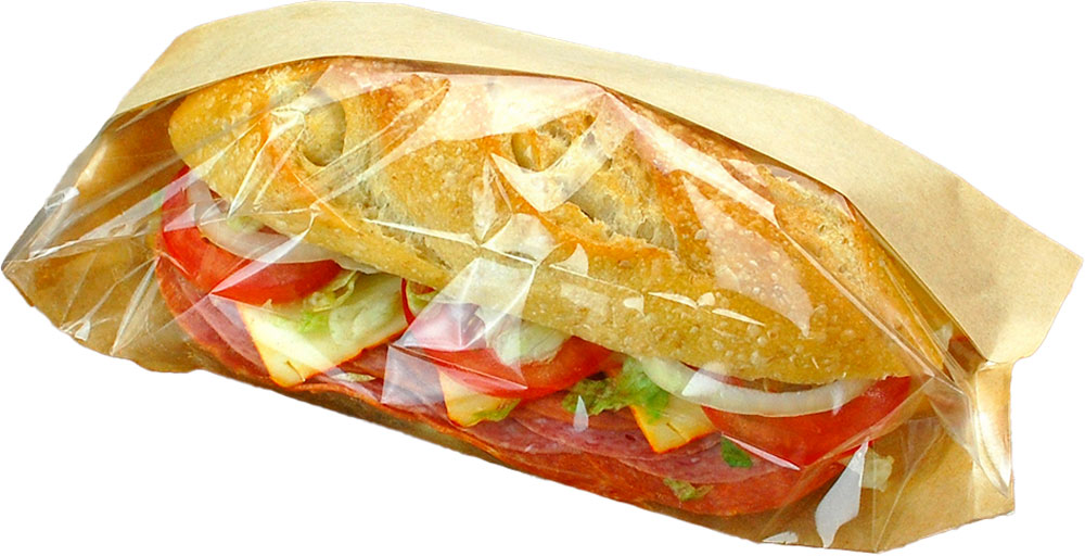 3.5 x 2.25 x 10.75 #ReadyFresh Kraft Paper Sandwich Bag with Window