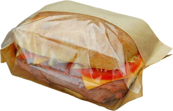 3.5 x 2.25 x 7.25 #ReadyFresh Kraft Paper Sandwich Bag with Window 3.5 x 2.25 x 7.25 #ReadyFresh Kraft Paper Sandwich Bag with Window