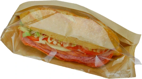 4.25 x 2.75 x 11.75 #ReadyFresh Kraft Paper Sandwich Bag with Window 4.25 x 2.75 x 11.75 #ReadyFresh Kraft Paper Sandwich Bag with Window