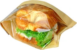 4.5" x 2.5" x 8.5" #ReadyFresh Kraft Paper Sandwich Bag with Window