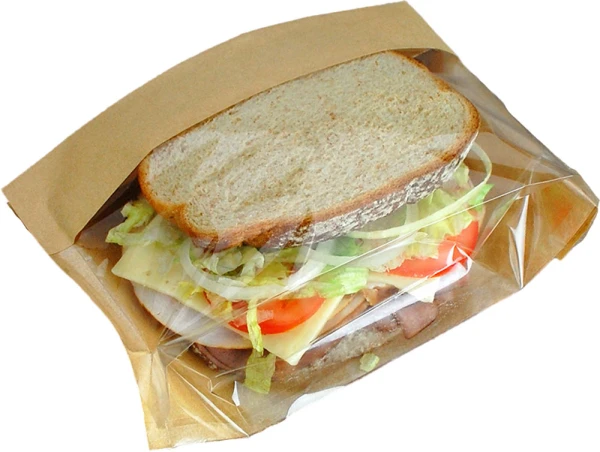 5.75 x 2.75 x 9.5 #ReadyFresh Kraft Paper Sandwich Bag with Window 5.75 x 2.75 x 9.5 #ReadyFresh Kraft Paper Sandwich Bag with Window