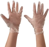 Clear Vinyl Disposable Gloves 5 mil - Lare Protecting Hands