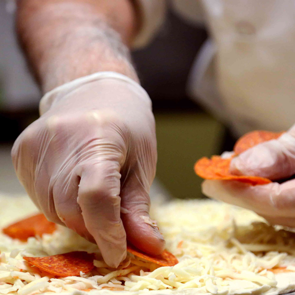 Clear Disposable Vinyl Gloves Food Service - Polymer Coated - Large