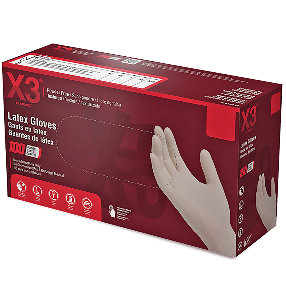 Ammex Ivory 3 Mil Latex Gloves Case