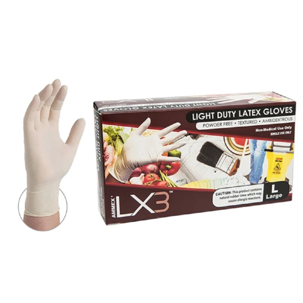 Small Ivory Latex Gloves Ammex Ammex Standard Latex Gloves 3 mil - Small