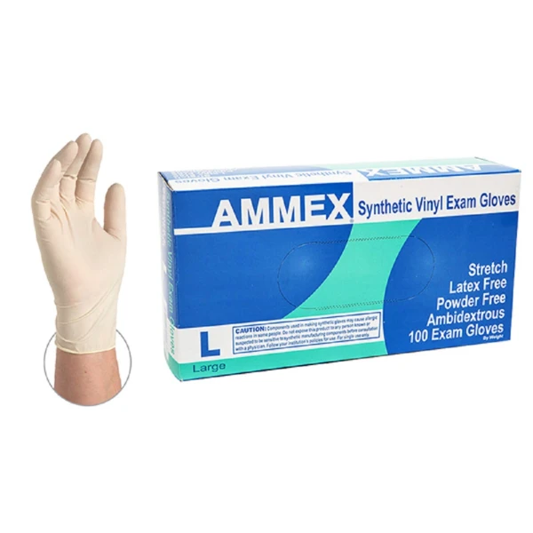 Medium Ivory Vinyl Gloves Ammex Ammex Premium Stretch Vinyl Gloves 5 mil - Medium