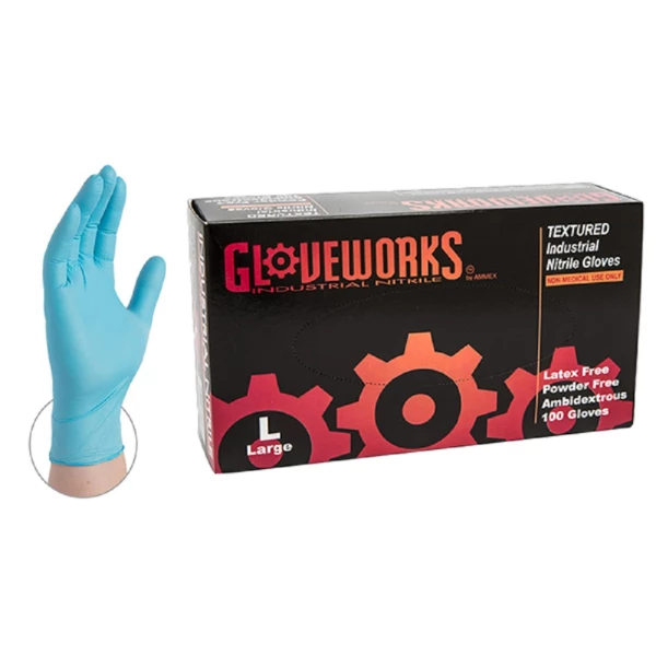 Gloveworks Premium Blue Nitrile Gloves 6 mil - Medium