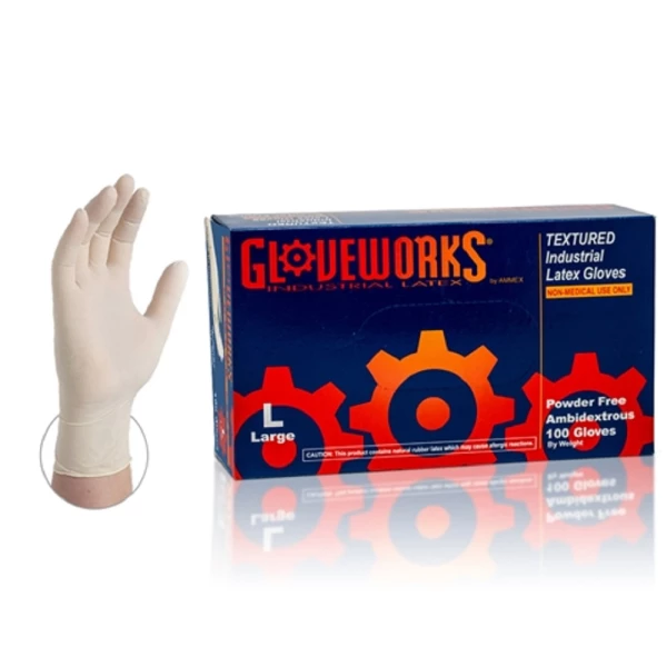 Gloveworks Premium Latex Gloves 5 mil - Large