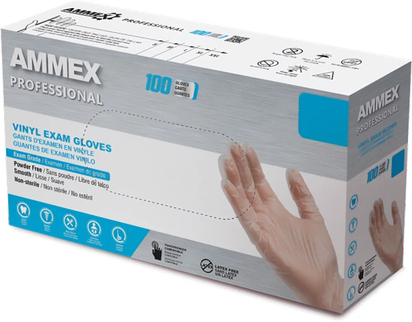Medium Clear Vinyl Gloves Ammex Ammex Premium Vinyl Gloves 5 mil - Medium