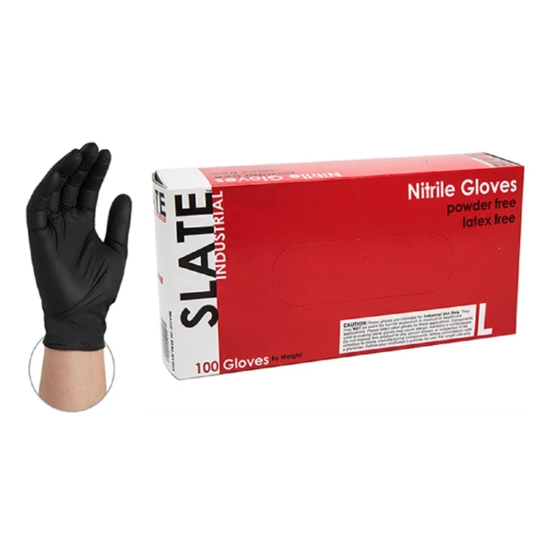 Slate Standard Black Nitrile Gloves - Large