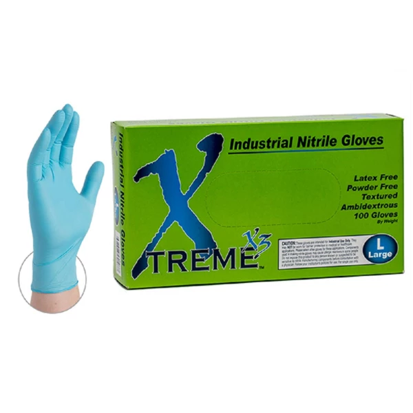 Xtreme Standard Blue Nitrile Gloves 3 mil - Extra Extra Large