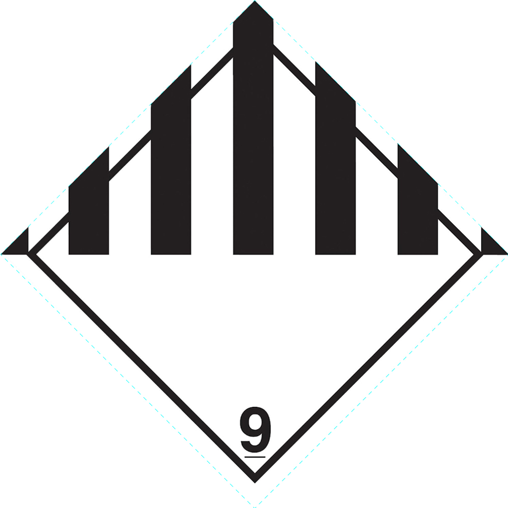 Black and White 4x4 D.O.T. Miscellaneous HazMat Label - Class 9