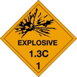 D O T Explosives 1.3C label for Transportation of Hazardous Materials