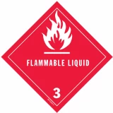 D.O.T. Flammable Liquid Label for Transportation of Hazardous Materials - Class 3