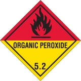 D.O.T. Organic Peroxide Label for Transportation of Hazardous Materials - Class 5
