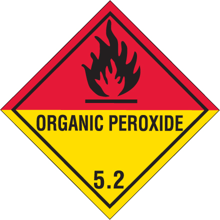 D.O.T. Organic Peroxide Label for Transportation of Hazardous Materials - Class 5 D.O.T. Organic Peroxide Label for Transportation of Hazardous Materials - Class 5