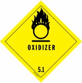 D.O.T. Oxidizer Label for Transportation of Hazardous Materials - Class 5
