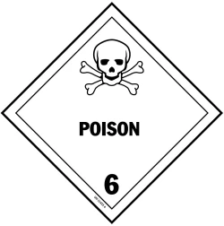 4" X 4" D.O.T. Poison HazMat Label - Class 6