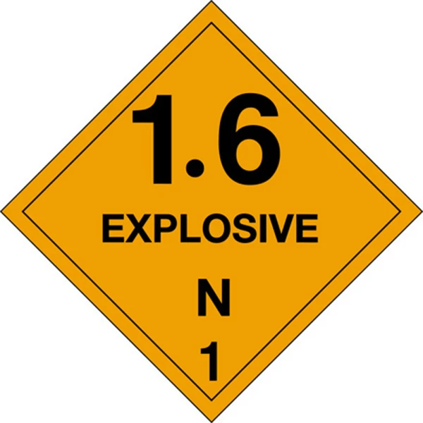 1.6N Explosives DOT Hazmat Labels 1.6N Explosives DOT Hazmat Labels