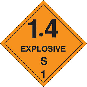 1.4S Explosives DOT Hazmat Labels