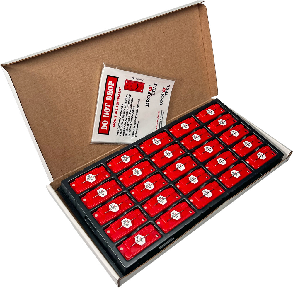 Warning Labels under Tray of 5G Non Resetting Damage Indicator