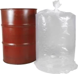 15 Gallon Round Bottom Clear Plastic Low Density 4 Mil Drum Liners - 25x48