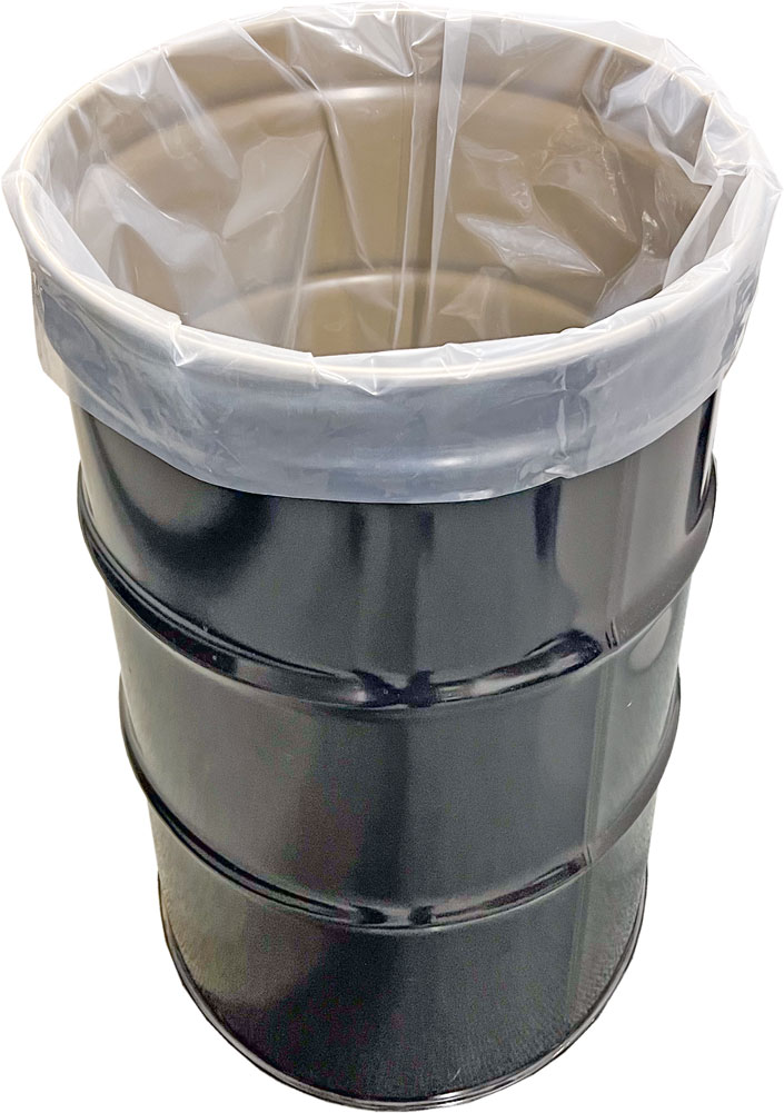 30 Gallon Round Bottom Drum Liners - 4 Mil Clear Plastic 30 x 48