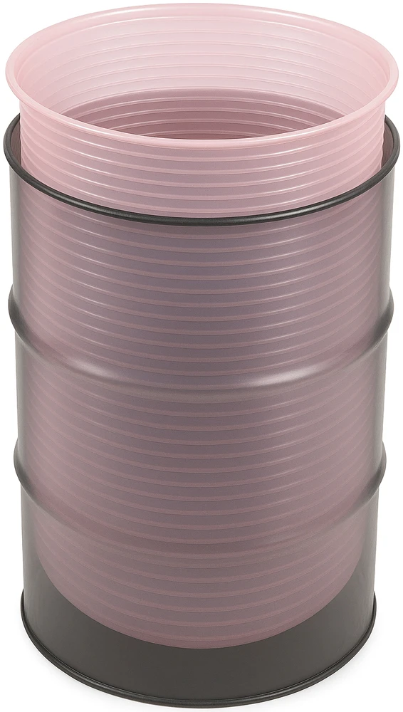 Transparent Drum Showing 30 Gallon Rigid Vacuum Formed Antistatic Drum Liners 15 Mil