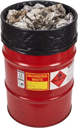38" x 60" 55 Gallon Black Drum Liners - 4 Mil