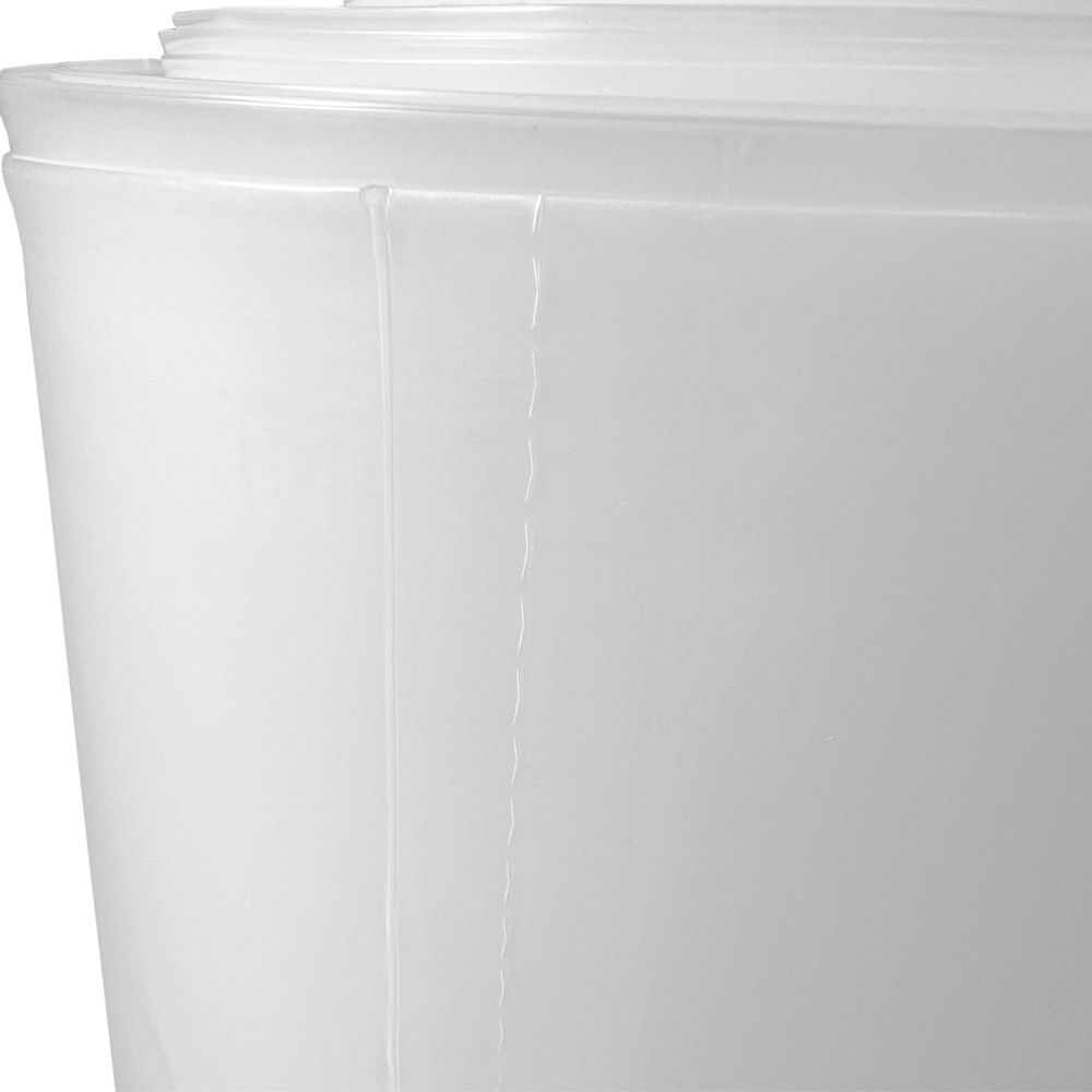 Close up of 55 Gallon Drum Liners - 4 Mil Clear Plastic 38 x 63 On Rolls Perforation and Bottom Seal