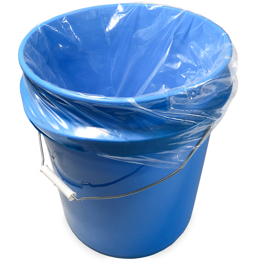 5 Gallon 19 x 22 4 Mil Round Bottom Pail Liners View of Bag In Bucket