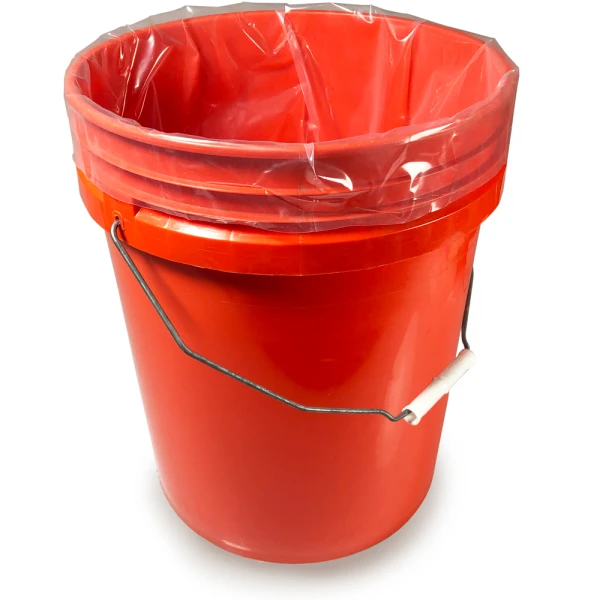 5 Gallon 19 x 15 4 Mil Round Bottom Pail Liners in Pail 5 Gallon 19 x 15 4 Mil Round Bottom Pail Liners View of Bag in Bucket
