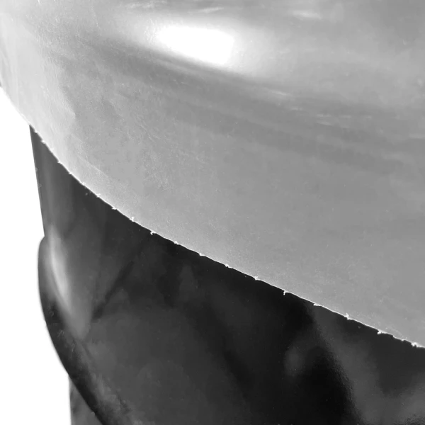 55 Gallon 38 x 65 3 Mil Drum Liners Perforation Close up of 55 Gallon 38 x 65 3 Mil Drum Liners Perforation