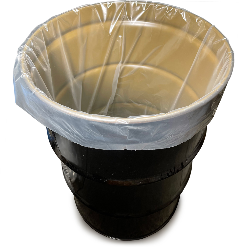 55 Gallon 6 mil Plastic Drum Liner 38" x 65" 100 per roll