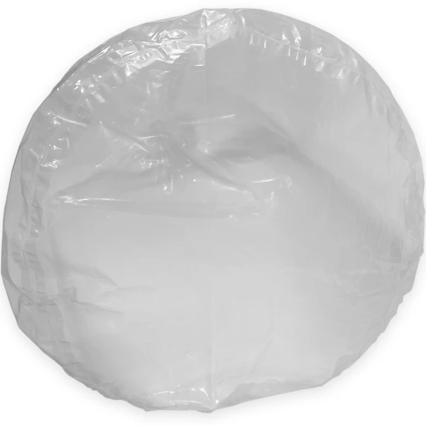 Close up of Round Bottom on 55 Gallon Clear Plastic 37x40 4 Mil 55 Gallon 38 x 56 4 Mil View of Round Bottom